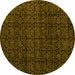 Round Oriental Yellow Modern Rug, abs5017yw