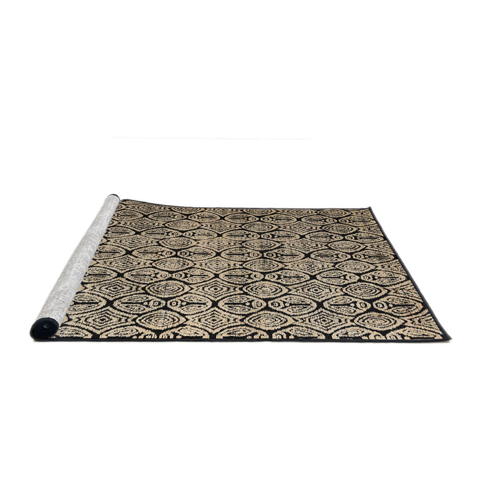 Sideview of Machine Washable Abstract Burgundy Brown Rug, wshabs5018