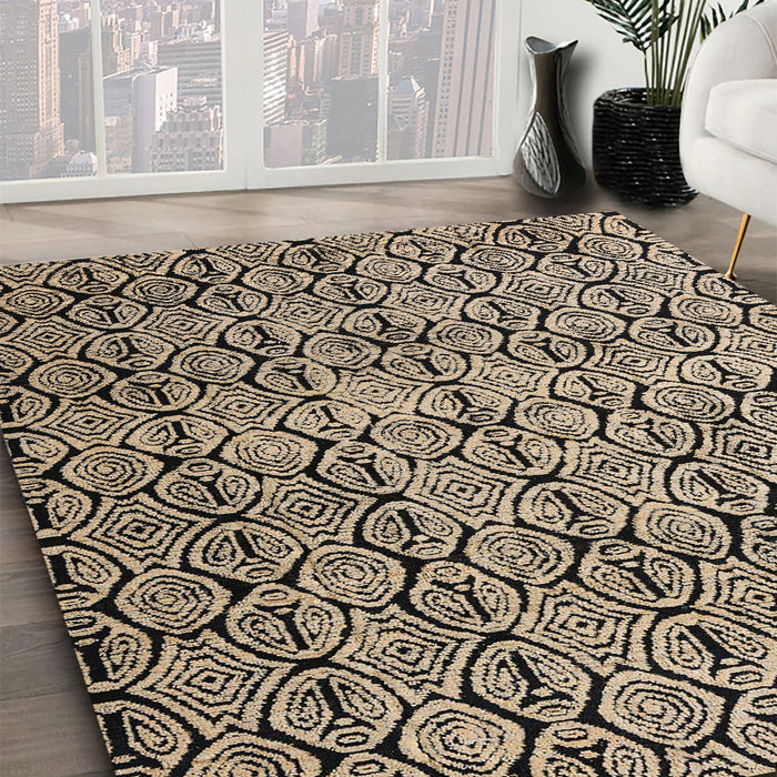 Machine Washable Abstract Burgundy Brown Rug in a Family Room, wshabs5018