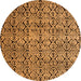 Round Oriental Orange Modern Rug, abs5018org