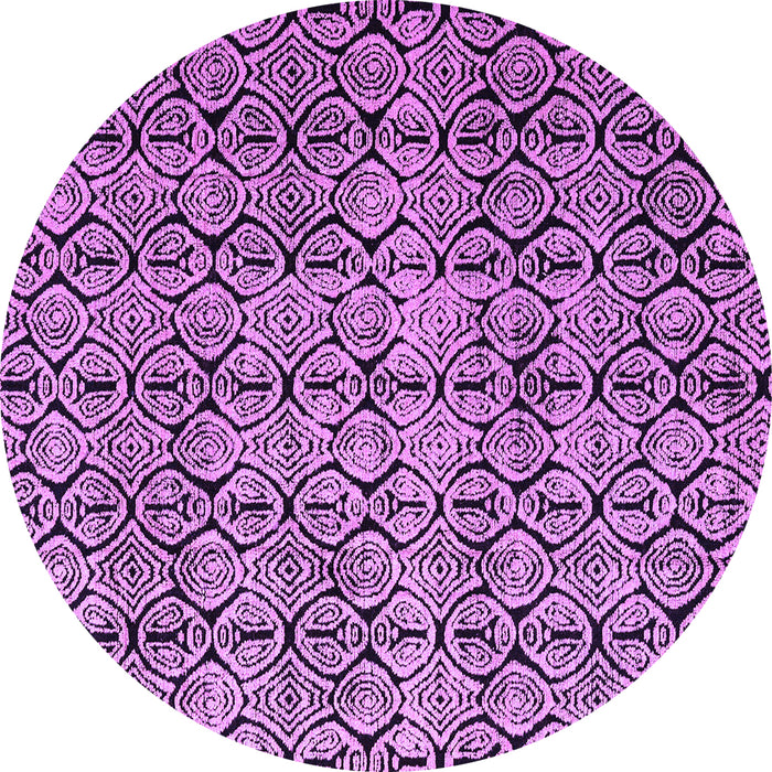 Round Machine Washable Oriental Purple Modern Area Rugs, wshabs5018pur
