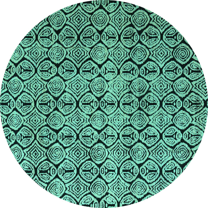 Round Oriental Turquoise Modern Rug, abs5018turq