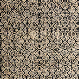 Square Abstract Burgundy Brown Oriental Rug, abs5018