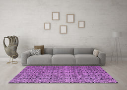 Machine Washable Oriental Purple Modern Area Rugs in a Living Room, wshabs5018pur