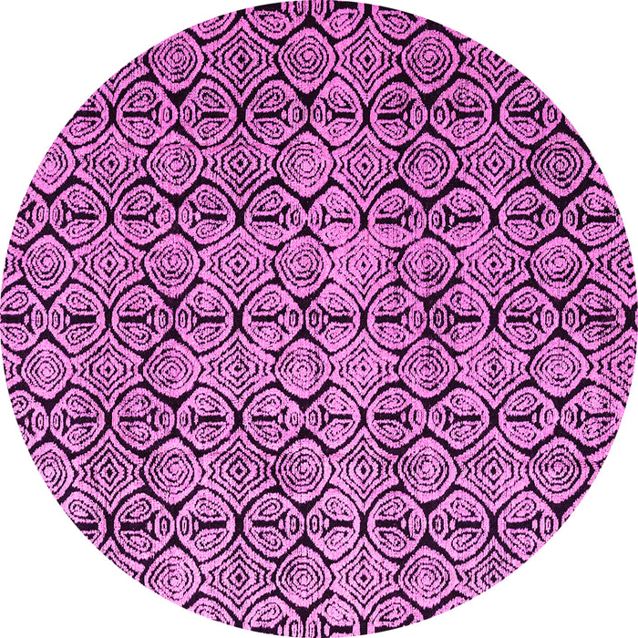 Round Oriental Pink Modern Rug, abs5018pnk