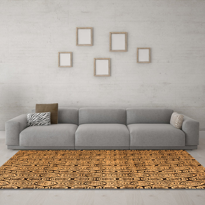 Machine Washable Oriental Orange Modern Area Rugs in a Living Room, wshabs5018org