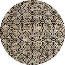 Round Machine Washable Abstract Burgundy Brown Rug, wshabs5018