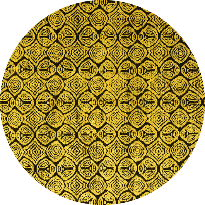 Round Oriental Yellow Modern Rug, abs5018yw
