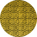 Round Oriental Yellow Modern Rug, abs5018yw