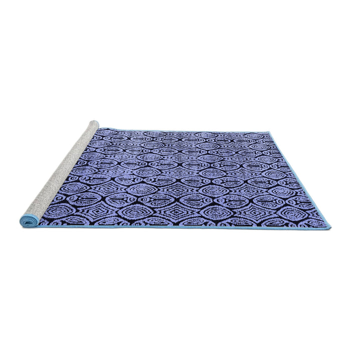Sideview of Machine Washable Oriental Blue Modern Rug, wshabs5018blu