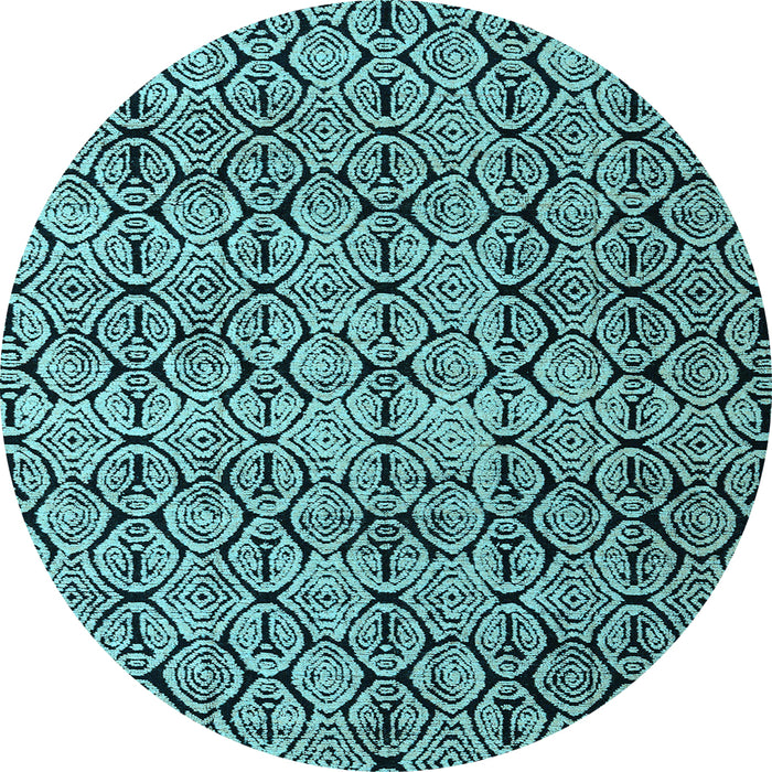 Round Oriental Light Blue Modern Rug, abs5018lblu