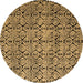 Round Oriental Brown Modern Rug, abs5018brn