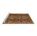 Sideview of Machine Washable Abstract Red Brown Rug, wshabs5019