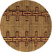 Round Oriental Brown Modern Rug, abs5019brn