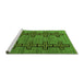 Sideview of Machine Washable Oriental Green Modern Area Rugs, wshabs5019grn