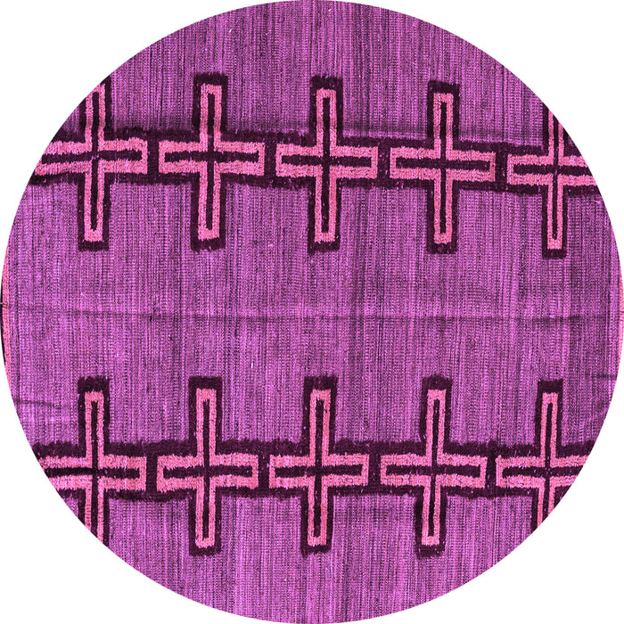 Round Machine Washable Oriental Purple Modern Area Rugs, wshabs5019pur