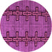 Round Machine Washable Oriental Purple Modern Area Rugs, wshabs5019pur