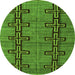 Round Oriental Green Modern Rug, abs5019grn