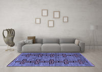 Machine Washable Oriental Blue Modern Rug, wshabs5019blu