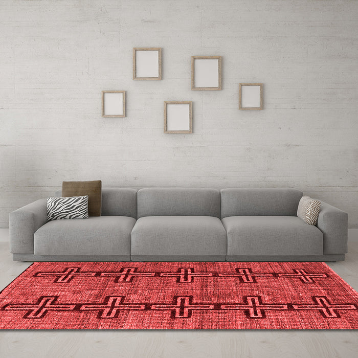 Modern Red Washable Rugs