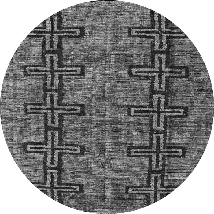 Round Machine Washable Oriental Gray Modern Rug, wshabs5019gry