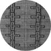 Round Machine Washable Oriental Gray Modern Rug, wshabs5019gry