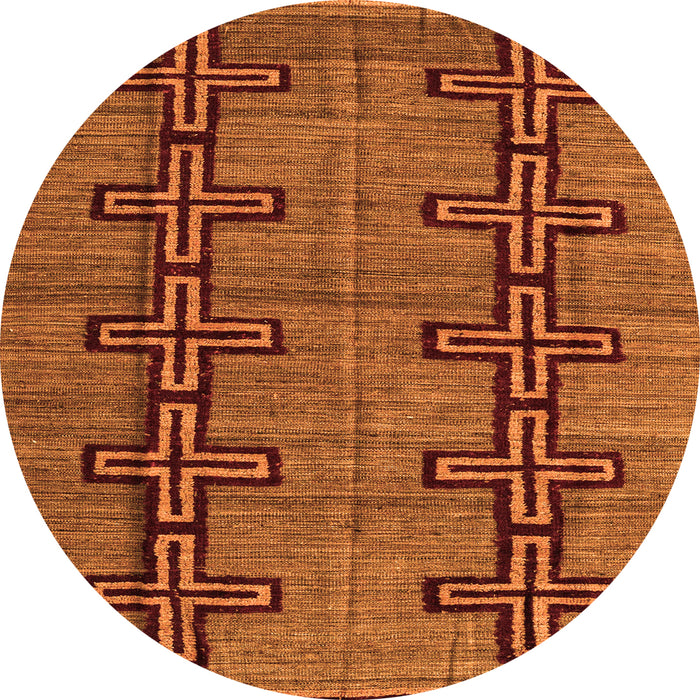 Round Oriental Orange Modern Rug, abs5019org