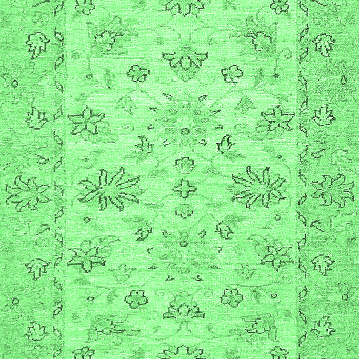 Machine Washable Oriental Emerald Green Traditional Area Rugs, wshabs501emgrn