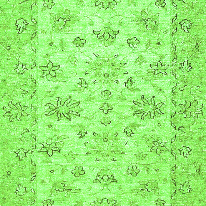 Machine Washable Oriental Green Traditional Area Rugs, wshabs501grn