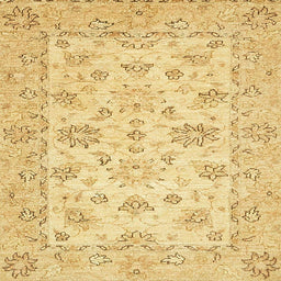 Square Abstract Yellow Oriental Rug, abs501