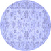 Round Oriental Blue Traditional Rug, abs501blu