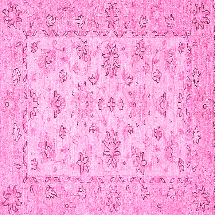 Square Machine Washable Oriental Pink Traditional Rug, wshabs501pnk