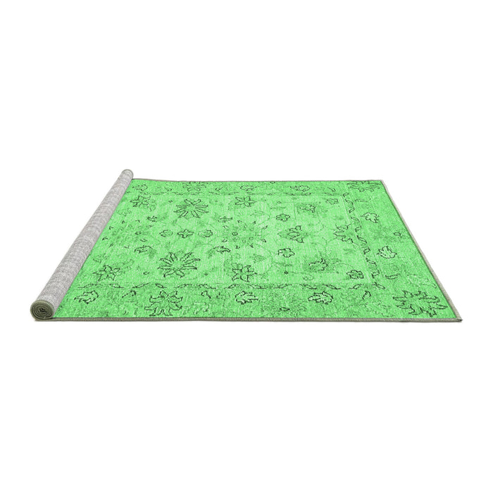 Sideview of Machine Washable Oriental Emerald Green Traditional Area Rugs, wshabs501emgrn