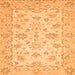 Square Machine Washable Oriental Orange Traditional Area Rugs, wshabs501org