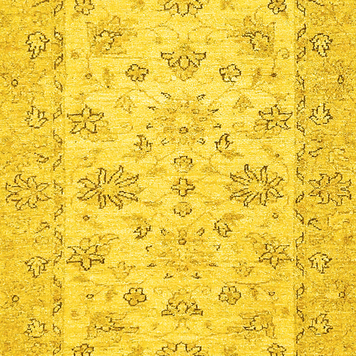 Machine Washable Oriental Yellow Traditional Rug, wshabs501yw