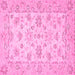 Square Oriental Pink Traditional Rug, abs501pnk