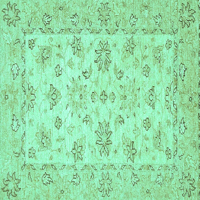 Square Oriental Turquoise Traditional Rug, abs501turq