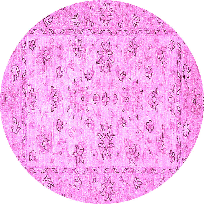 Round Oriental Purple Traditional Rug, abs501pur