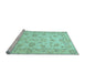 Sideview of Machine Washable Oriental Light Blue Traditional Rug, wshabs501lblu