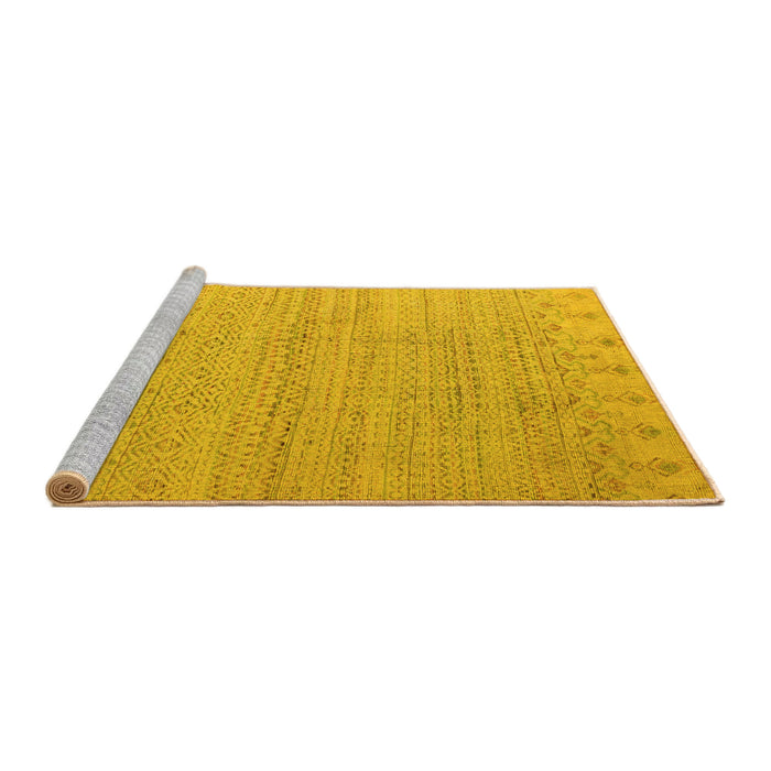 Sideview of Machine Washable Oriental Yellow Modern Rug, wshabs5020yw