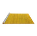 Sideview of Machine Washable Oriental Yellow Modern Rug, wshabs5020yw