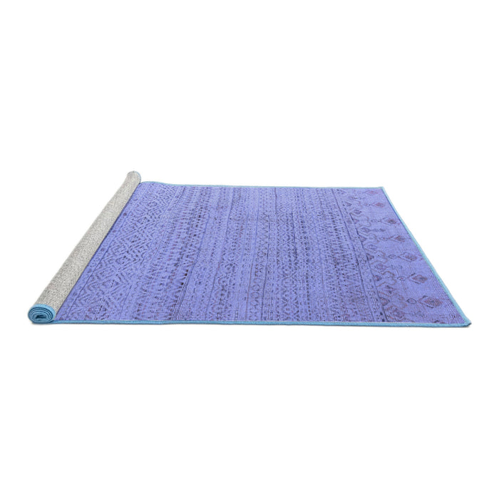 Sideview of Machine Washable Oriental Blue Modern Rug, wshabs5020blu