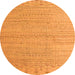 Round Machine Washable Oriental Orange Modern Area Rugs, wshabs5020org