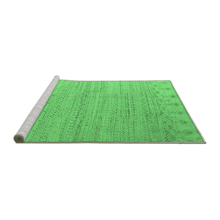 Sideview of Machine Washable Oriental Emerald Green Modern Area Rugs, wshabs5020emgrn