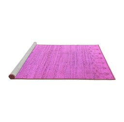 Sideview of Machine Washable Oriental Purple Modern Area Rugs, wshabs5020pur