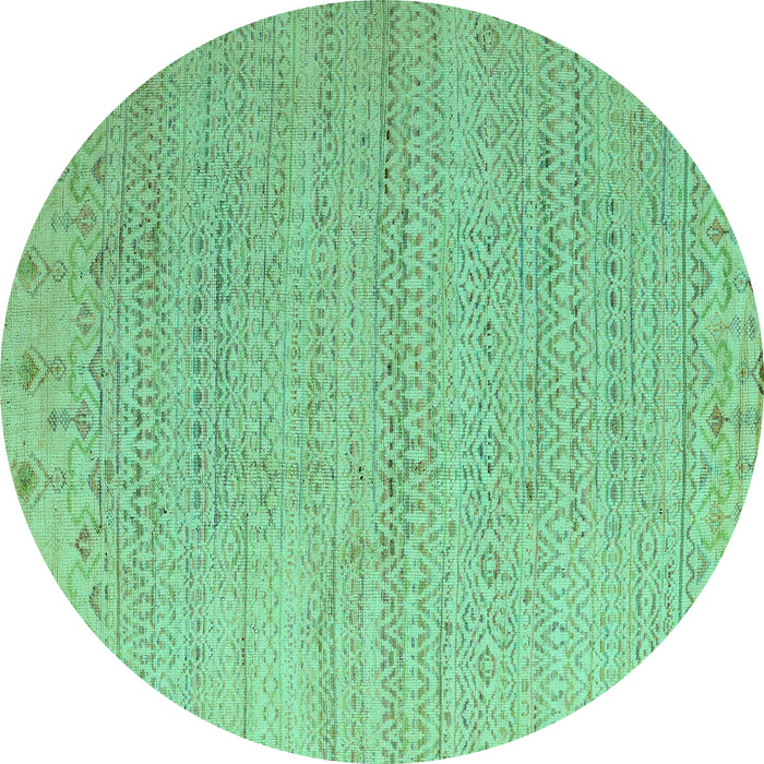 Round Oriental Turquoise Modern Rug, abs5020turq