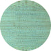 Round Oriental Light Blue Modern Rug, abs5020lblu