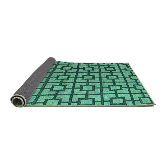 Sideview of Oriental Turquoise Modern Rug, abs5021turq