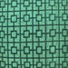 Square Machine Washable Oriental Turquoise Modern Area Rugs, wshabs5021turq