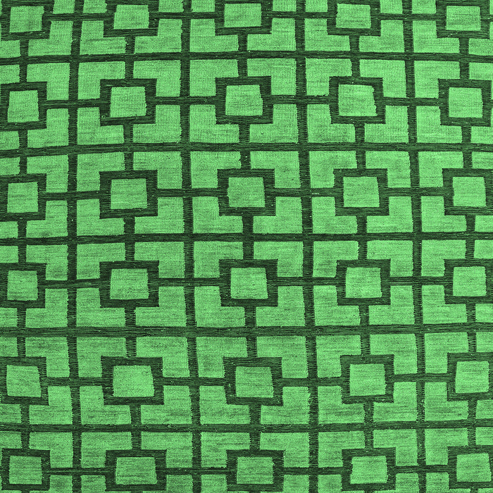 Square Machine Washable Oriental Emerald Green Modern Area Rugs, wshabs5021emgrn